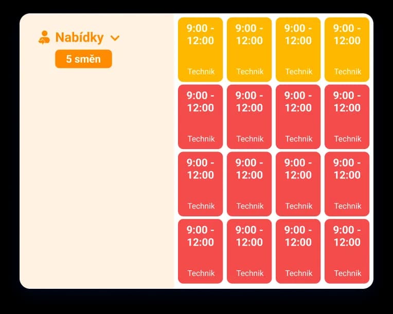 Přehled nabídek volných směn v Dayswaps