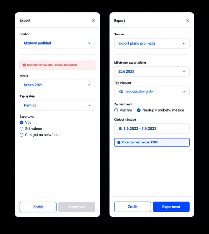 Exporting payroll data in Dayswaps